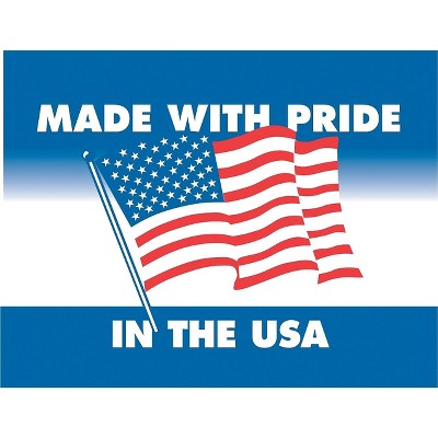 The Packaging Wholesalers 3 x 4" Made with Pride In the USA Label LABDL1660