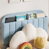 Twin Bed Frame with Drawer, Velvet Upholstered Platform BedFrame with Storage Headboard for Kids, No Box Spring Needed, Easy Assembly - 3 of 4