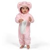 Joyfy Baby Pig Costume for Halloween - Pink Animal One-Piece Jumpsuit, Cute Toddler Piggy Outfit - 3 of 4