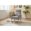 Fabric Upholstered Nursery Glider Rocking Chair with Solid Wood Legs, High Backrest and Side Pocket - 4 of 4