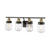 Savoy House Macauley 4 - Light Vanity in  Vintage Black/Warm Brass - 4 of 4