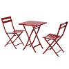 Lorna 3-piece Modern Patio Bistro Set of Foldable Square Table and Chairs, Outdoor Furniture Near Me - The Pop Home - 2 of 4