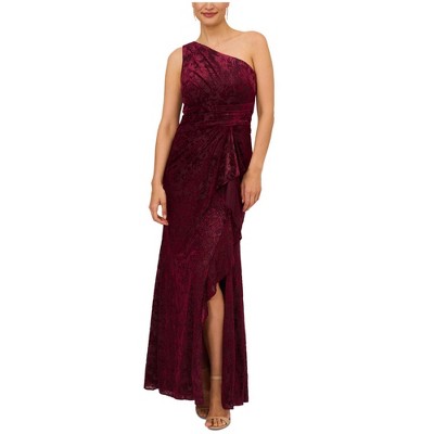 Adrianna Papell Womens Velvet Floral Gown Dress