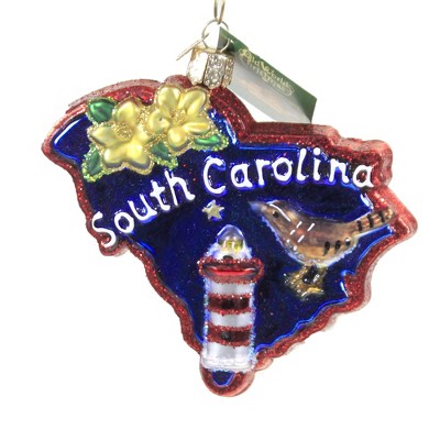 Old World Christmas 4.0 Inch State Of South Carolina Light House Beach Tree Ornaments