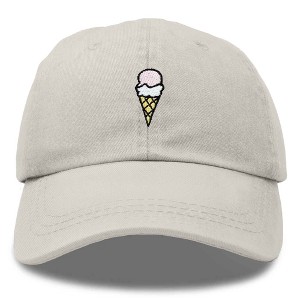 Dalix Double Scoop Ice Cream Embroidered Mens Cotton Dad Hat Baseball Cap - 1 of 4