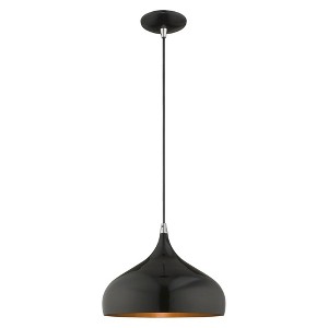 Livex Lighting Amador 1 - Light Pendant in  Shiny Black - 1 of 2