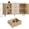 Jojoka Storage Cabinet with 3 Drawers, Modern Cabinet with Adjustable Shelf and 2 Door for Living Room,Oak - 2 of 4