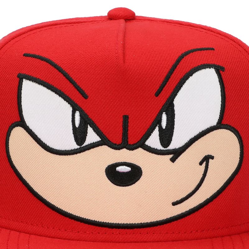 Sonic The Hedgehog Knuckles Big Face Men's Red Snapback Hat, 3 of 7