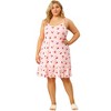 Agnes Orinda Women's Plus Size Adjustable Spaghetti Straps Ruffle Hem Nightgown - 3 of 4
