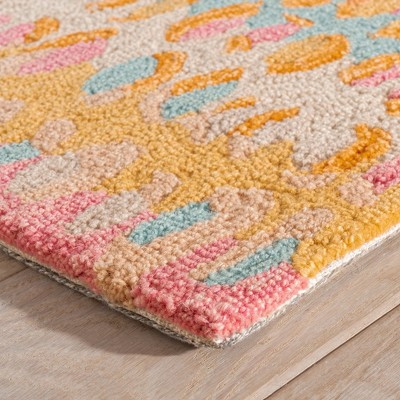 Abstract Multicolor Wool 3' x 5' Handmade Rug
