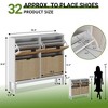 Fluted Shoe Storage Cabinet with 4 Flip Drawers,Accommodate 16 to 20 Pair of Shoes Narrow Wooden Shoe Organizer with Adjustable Shelves - 2 of 4