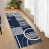 Indoor Modern Geometric Area Rugs Striped Abstract Low Pile Carpets for Living Room Bedroom Washable Non Slip Thin Soft Floor Carpet - 3 of 4