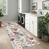 Floral Print Area Rugs Farmhouse Accent Rug with Non-Slip Backing, Washable Soft Low Pile Indoor Floor Mats for Bedroom, Living Room - 3 of 4