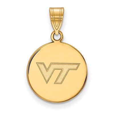 Black Bow Jewelry 14k Yellow Gold Virginia Tech Hokies NCAA Medium Pendant