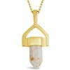 SHINE by Sterling Forever Gold Tone White Stone Layered Necklace - 4 of 4