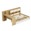 Wooden L-Shape Daybed with Seven Storage Cabinets and Two Storage Drawers, Multi-functional Bed with Study Desk and Built-in Bookshelf - 4 of 4