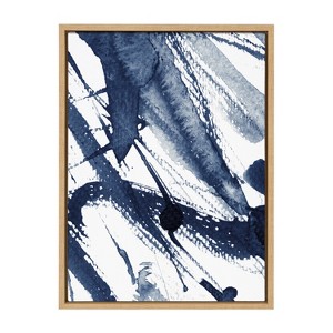 Kate & Laurel All Things Decor 31.5"x41.5" Sylvie Indigo Watercolor Framed Wall Art by Amy Peterson Modern Blue Abstract Wall Art - 1 of 4
