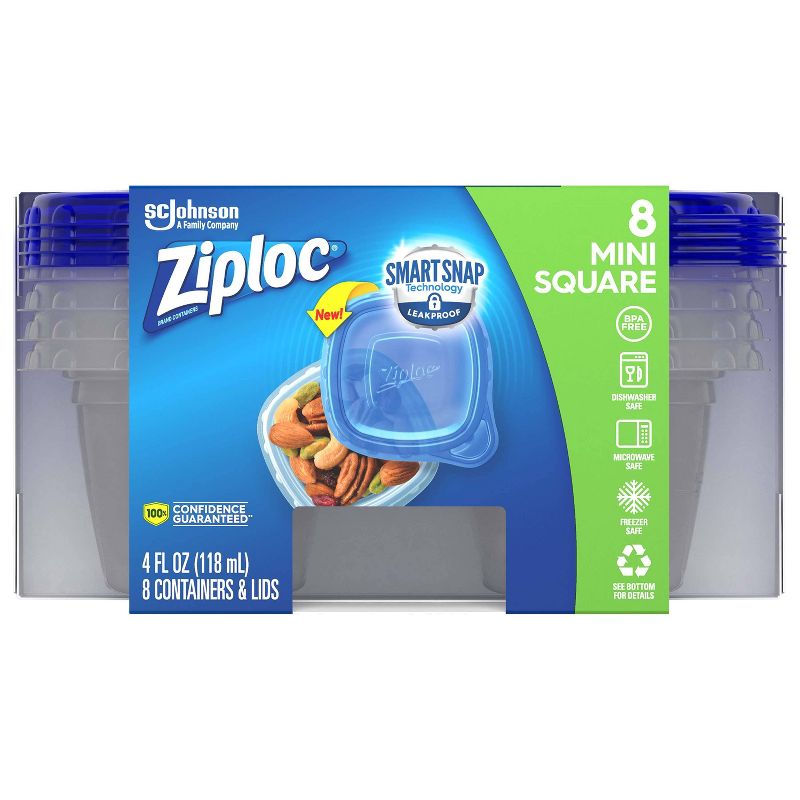 Ziploc Mini Square Containers with Smart Snap Technology - 8ct, 5 of 12