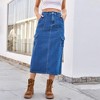 Clearlove Women's Elastic Waist Denim Skirt Long Denim Skirts Cargo Skirts Summer Long Slim Fit Jeans Long Maxi Denim with Back Slit - 4 of 4