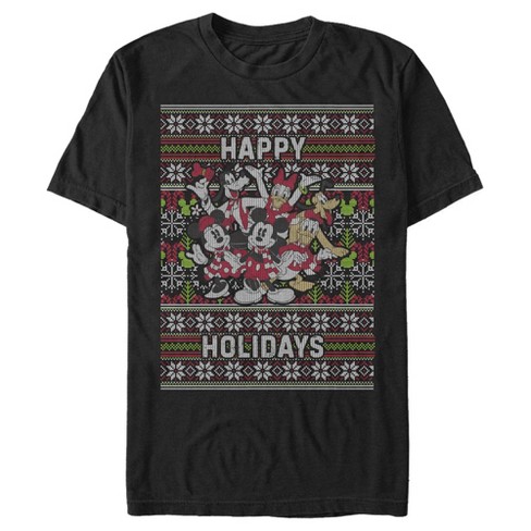 Men's Mickey & Friends Christmas Distressed Group Print Happy Holidays T-Shirt - image 1 of 4