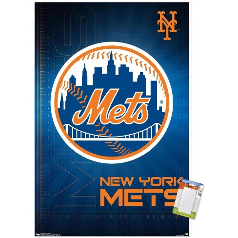 Trends International MLB New York Mets - Francisco Lindor 22 Framed Wall  Poster Prints Black Framed Version 22.375 x 34