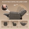 Oversized Leather Recliner Chair,360°Swivel Rocking Manual Recliner with Thick Cushioned Padding Backrest and Wide Seat（Lightbrown） - 4 of 4
