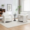 SEYNAR Mid Century Modern Teddy Upolstered Accent Chair with Poilow Set of 2 - 3 of 4