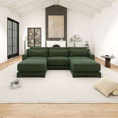 Christopher Knight Home Egbert 105" Chenille Upholstered U-Shape Sectional Sofa