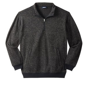 KingSize Men's Big & Tall Quarter Zip Fleece Sweater - 1 of 4