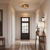Rennnsan Duvona 11"W 2-Light Bowl Hammered Glass Classic Dimmable Flush Mount in Black - 4 of 4