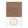 Linum Home Textiles 100% Turkish Cotton MONICA Gold Thread 2PC Embellished Hand Towel Set - 2 of 3
