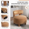 Modern Armless Accent Chair for Bedroom, Teddy Fabric Slipper Chair with Curved Backrest and Padded Seat, Upholstered Side Chair-The Pop Home - 4 of 4