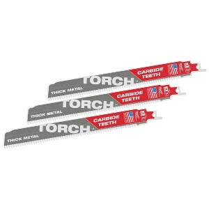 Milwaukee 48-00-5302 9" 8TPI The TORCH Carbide Teeth SAWZALL Reciprocating Saw Blade (3 Pack) - 1 of 3