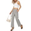 Women's Elastic Waist Solid Pocket Casual Knitted Wide Leg Pants - 2 of 4