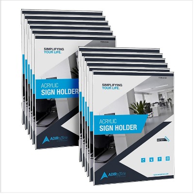 Adir Sign Holder 8.5" x 11" Clear Acrylic 12/Pack 639-8511-12-WM