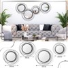 Aoibox 4 Pcs Decorative Wall Mirror Round Modern Circle Wall Art Ring Metal Mirror for Bedroom Living Room Entryway Dining Room Hallway in Black - 2 of 4