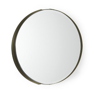 HomeRoots 24" Gold Metal Round Framed Accent Mirror - 1 of 4