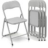 Acekool Folding Chairs Set of 4 with Cushions, Portable Metal Folding Chairs for Indoor & Outdoor Use, Stackable with Non-Slip Feet, Beige - 2 of 4