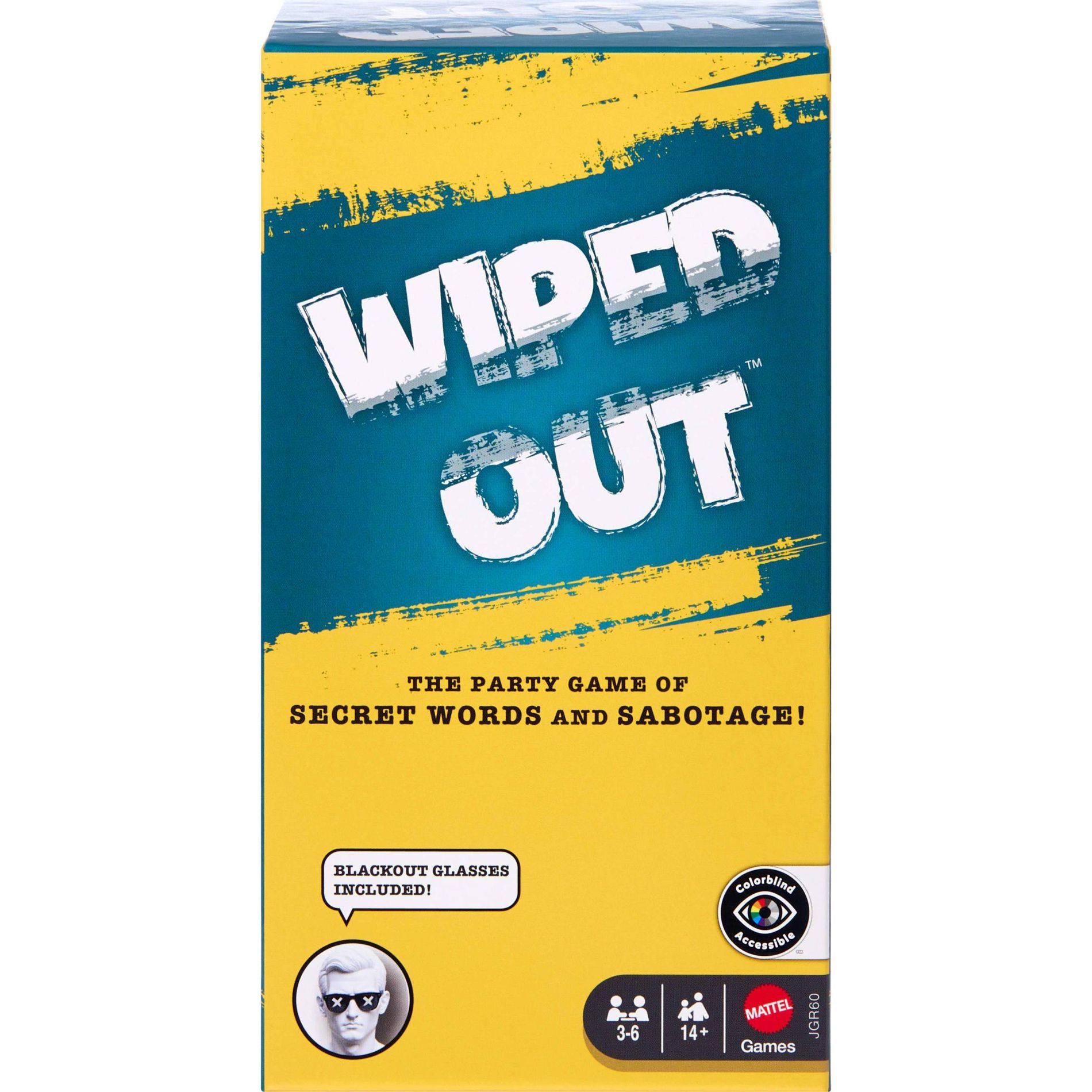 Wiped Out Party Game, Guessing Game for Families, Teens, Adults with Erasable Clues and Blackout Glasses for 3-6 Players