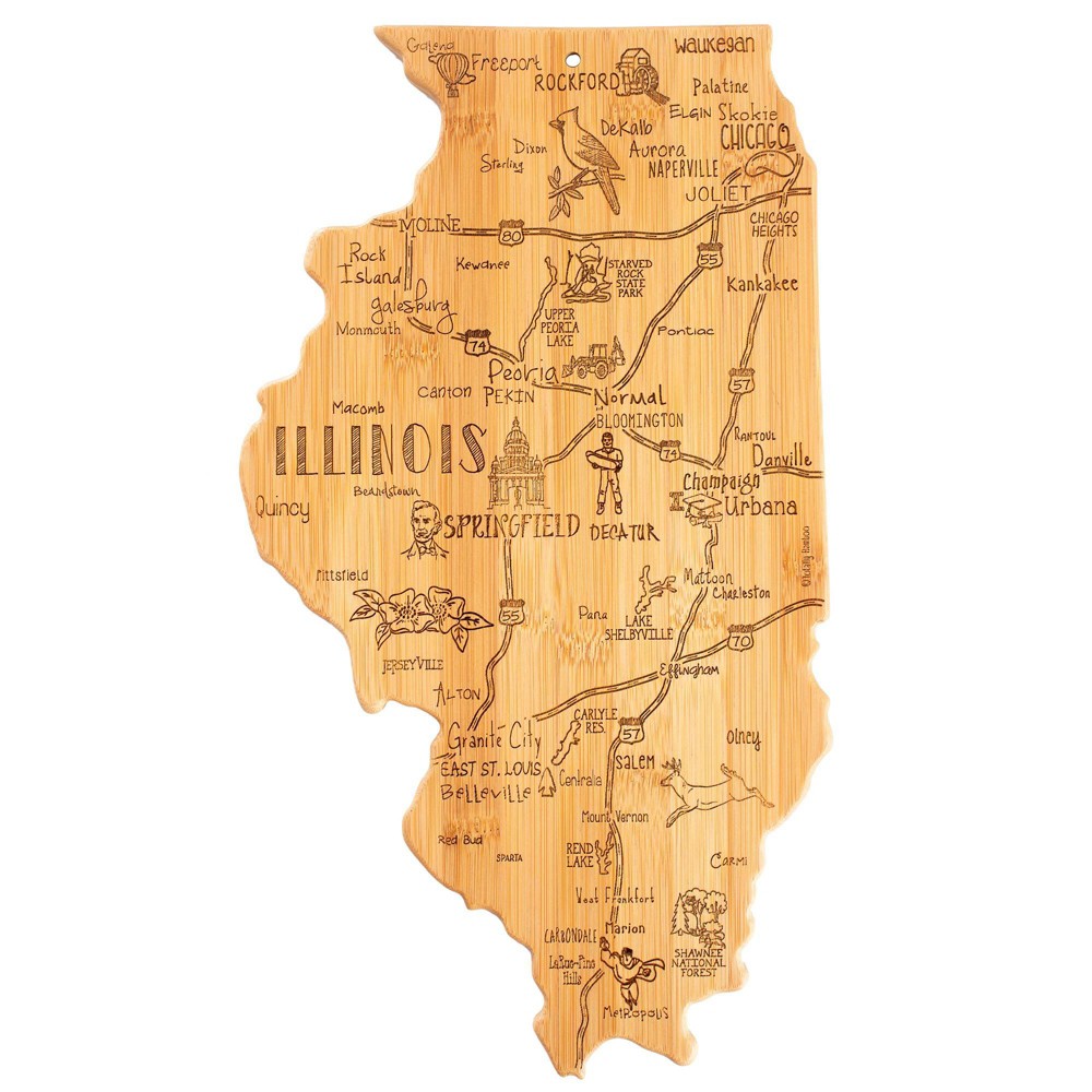 Totally Bamboo Destination Illinois Serving and Cutting Board