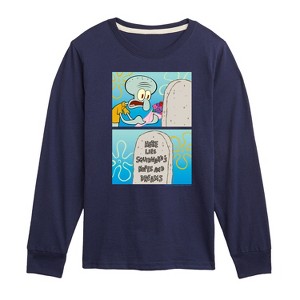 Boys' - SpongeBob SquarePants - Squidward Hopes And Dreams Long Sleeve Graphic T-Shirt - 1 of 4