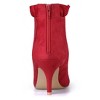 Allegra K Women's Pointed Toe Stiletto Heel Ruffle Ankle Boots - 3 of 4