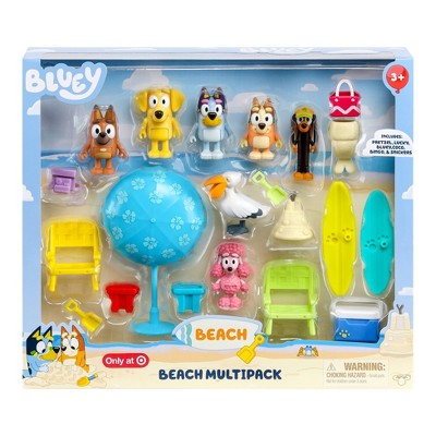 Bluey Figure & Accessory Beach Multipack (target Exclusive) : Target