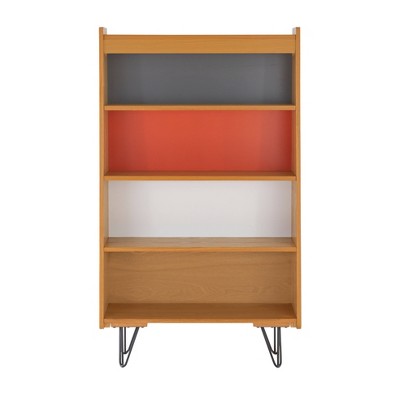 Perry Adjustable White Ash Wood 4-Shelf Bookcase
