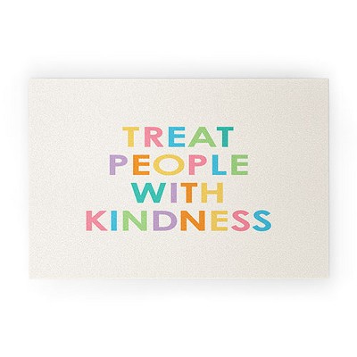 socoart Treat People With Kindness III 30" x 20" Welcome Mat - Society6