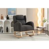 Teddy Fabric Rocking Chair with Ergonomic Backrest and Side Pocket for Living Room, Bedroom - 4 of 4