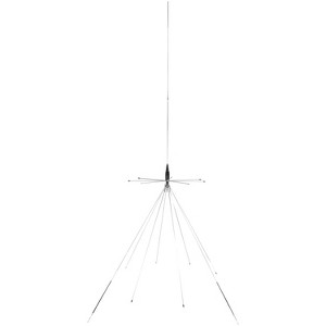 Tram® 300-Watt/200 Watt Broad-Band Scanner 25 MHz to 1,300 MHz Super Discone Stainless Steel Base Antenna with Added CB Transmit Bands in Silver - 1 of 4