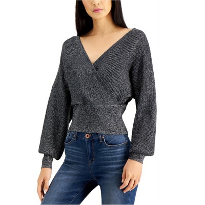 I.N.C International Concepts Womens Sparkle Pullover Sweater, Metallic, X-Large