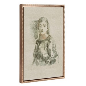 18"x24" Sylvie Beaded Portrait of Julie Manet Framed Canvas: Wall Decor by Kate & Laurel All Things Decor - 1 of 4