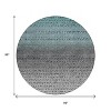 Teal Blue And Gray Abstract Washable Indoor Outdoor Area Rug - 3 of 4